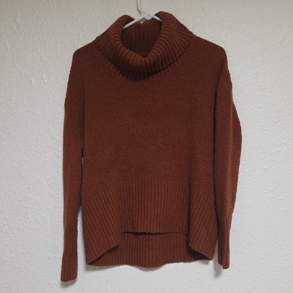 Rachel Zoe Rich Brick Colored Cowl Neck Sweater